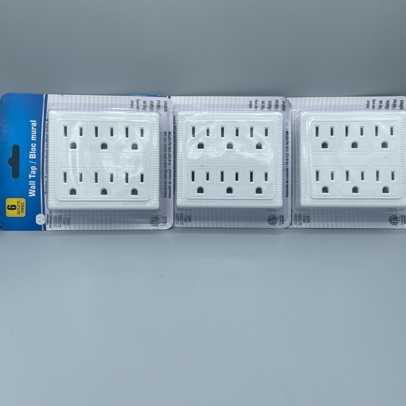 Other - Set of three (3) Generic Wall Tap Six Outlet Extender/Surge Protector